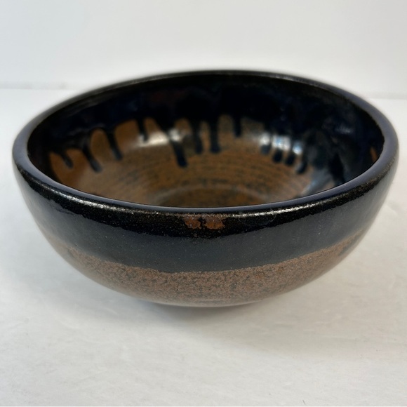 Artisan Ceramic Bowl - Midnight Blue and Earthy Brown - Picture 3 of 8